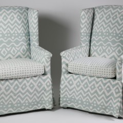 Pair of Summer Hill Ltd. Upholstered Wing Chairs