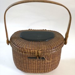 José Formoso Reyes Covered Shaped Nantucket Friendship Basket Purse