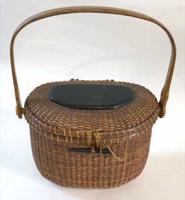 José Formoso Reyes Covered Shaped Nantucket Friendship Basket Purse