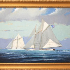 William W. Lowe Oil on Linen “Nantucket Schooners”