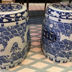 Blue and White Chinese Porcelain Garden Stools