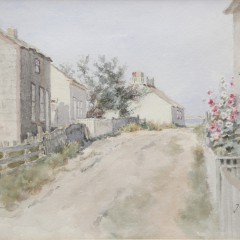 Jane Brewster Reid Watercolor on Paper “Nantucket Lane”