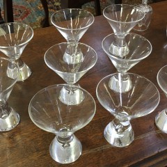 Nine Signed Steuben Martini Gasses