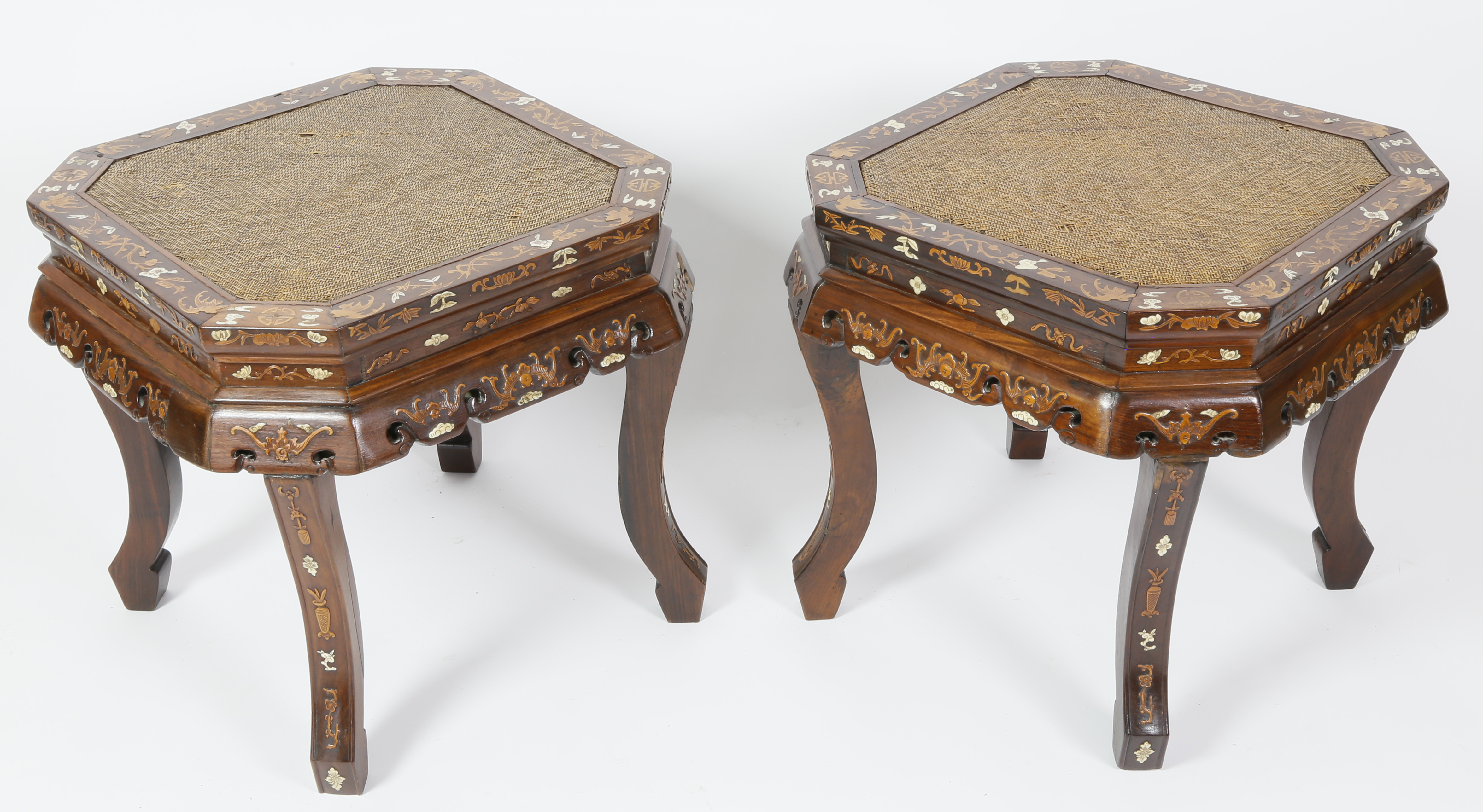 Chinese Carved Teakwood Pair of 19th Century Chinese Carved Teakwood