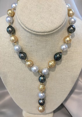 12mm – 15mm South Sea and Tahitian Baroque Pearl Necklace
