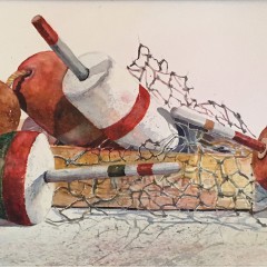 Barbara Cox Watercolor on Paper “Buoy Still Life”