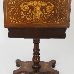 19th Century Marquetry Square Folding Top Game Table