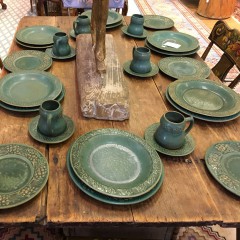 Green Pottery Dinner Service