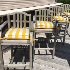 Set of Six Teak Bar Stools