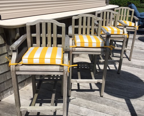 Set of Six Teak Bar Stools