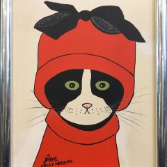 Maggie Meredith Oil on Canvas “A Cat in Red”