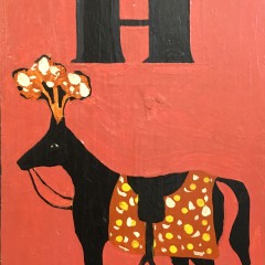 Maggie Meredith Oil on Wood “H is for Horse”