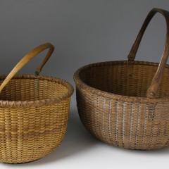 Two Round Open Swing Handle Nantucket Baskets