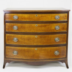 19th Century American Four-Drawer Bow Front Chest