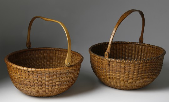 Two Round Swing Handle Nantucket Baskets