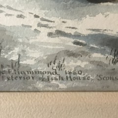 George Francis Hammond Watercolor on Paper “Exterior of Fish House, ‘Sconset, Nantucket”