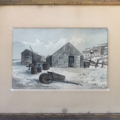 George Francis Hammond Watercolor on Paper “Exterior of Fish House, ‘Sconset, Nantucket”