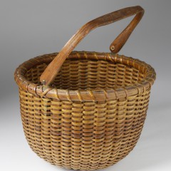 Labeled Clinton Mitchell Ray Round Open Swing Handle Nantucket Basket