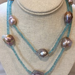 Apitite & Mauve Fresh Water Baroque Pearl Necklace