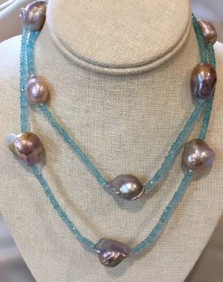 Apitite & Mauve Fresh Water Baroque Pearl Necklace