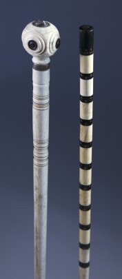 Two 19th Century Whaleman Made Walking Stick with Horn and Bone Walking Stick