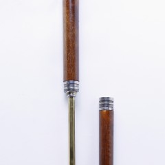 19th Century English Silver, Semi-Precious Stone & Wood Walking Stick