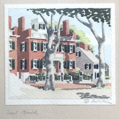 Doris and Richard Beer (1898-1967 & 1893-1959) Watercolor on Paper “East Brick”