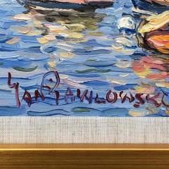 Jan Pawlowski Oil on Canvas “Nantucket Harbor from Brant Point”