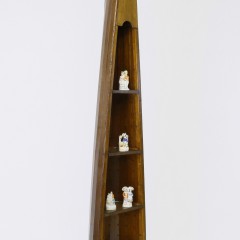 Rowing Skull “Freya” Four-Tier Shelf & Group of Six Staffordshire Figures