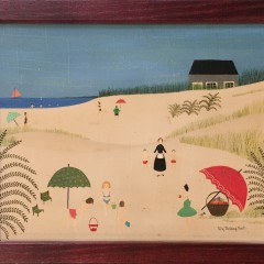 Polly Bushong Oil on Masonite “A Day at Steps Beach, Nantucket”