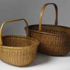 Two Oval Open Swing Handle Nantucket Baskets