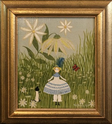 Polly Bushong Oil on Artist’s Board “Flower Umbrella”