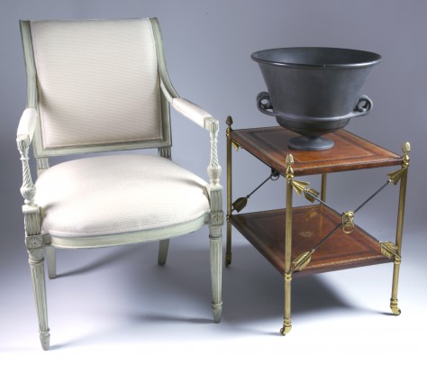 Armchair, Urn & Tiered Table_8863