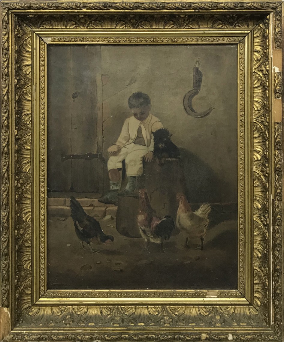 19th century american genre painting a boy and his dog rafael osona