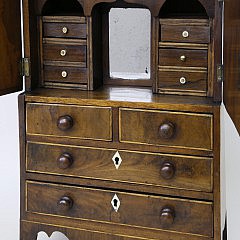 Regency Tortoiseshell Tea Caddies & Late Georgian Inlaid Miniature Mahogany Secretary