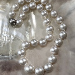 Fine 13mm – 15mm South Sea White Pearl Necklace