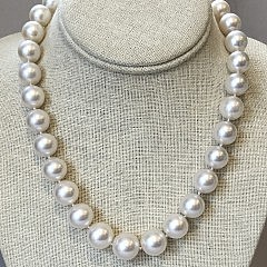 Fine 13mm – 15mm South Sea White Pearl Necklace