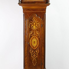 Charles Coulon, London George III Mahogany and Marquetry Brass Mounted Eight-Day Longcase Clock