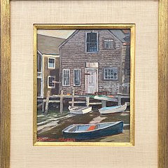 Stapleton Kearns Oil on Board “North Wharf Dories”