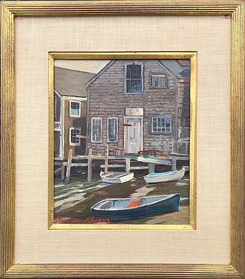 Stapleton Kearns Oil on Board “North Wharf Dories”