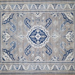 Taupe and Cream Kazak Rug