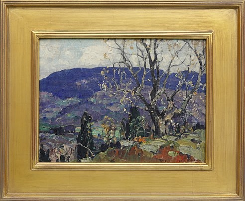 Frank Swift Chase Oil on Canvasboard "Overlook Mountain, Woodstock" signed lower right Frank Swift Chase