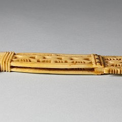 Whaleman Carved Whale Ivory Pie Crimper, circa 1840