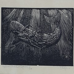 David Lazarus Limited Edition Etchings “Sperm Whale and Squid” and “Right Whale”