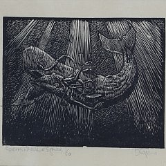 David Lazarus Limited Edition Etchings “Sperm Whale and Squid” and “Right Whale”