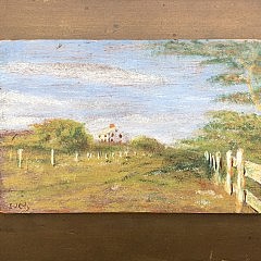 Lincoln Ceely Oil on Door Panel Elihu Coleman House, Hawthorne Lane, Nantucket"