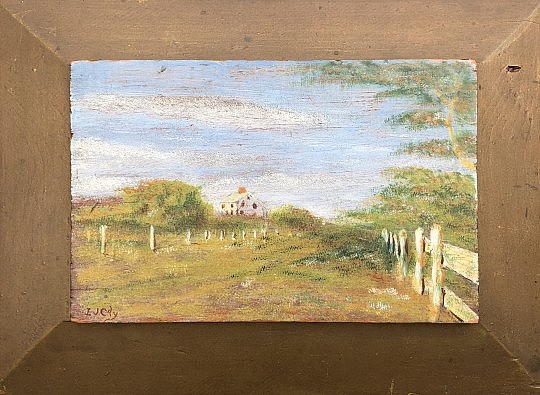 Lincoln Ceely Oil on Door Panel Elihu Coleman House, Hawthorne Lane, Nantucket"