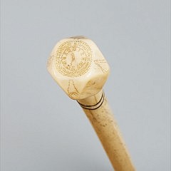 Three Whaleman Made Whale Ivory and Whalebone Walking Sticks circa 1850