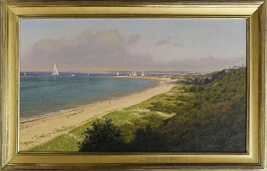 Joseph McGurl Oil on Canvas Panoramic View of Jetties Beach