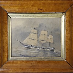 Rigged Gun Boat Watercolor